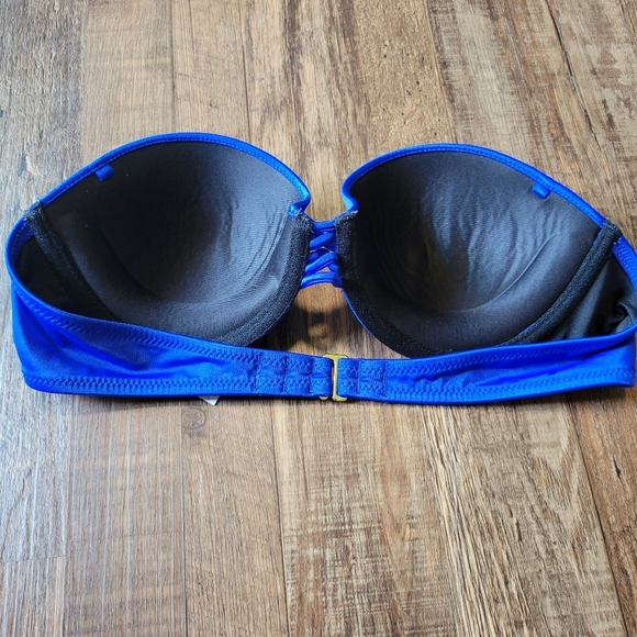 Victoria's Secret Royal Blue Push Up Strapless Bandeau Bikini Top - Picture 2 of 6